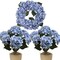 20" Blue Hydrangea Stems - 2-Pack Lifelike Artificial Flowers, Perfect for Bouquets, Centerpieces & Home Décor - Elegant Spring & Wedding Accents, Floral Home by Artificial Flowers